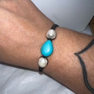 Seaside Pearls Marti Freshwater Pearl and Turquoise Bracelet
